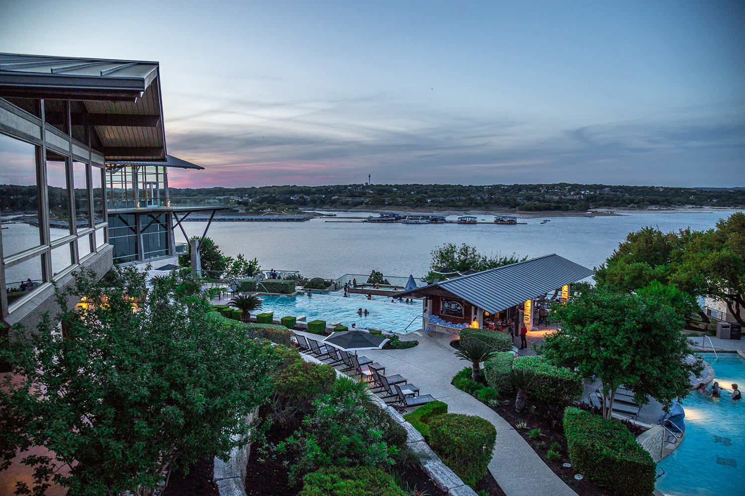 Lake Travis views from the deck at Travis Restaurant at the Lakeway Resort & Spa. Photo: Will Taylor - LostinAustin.org