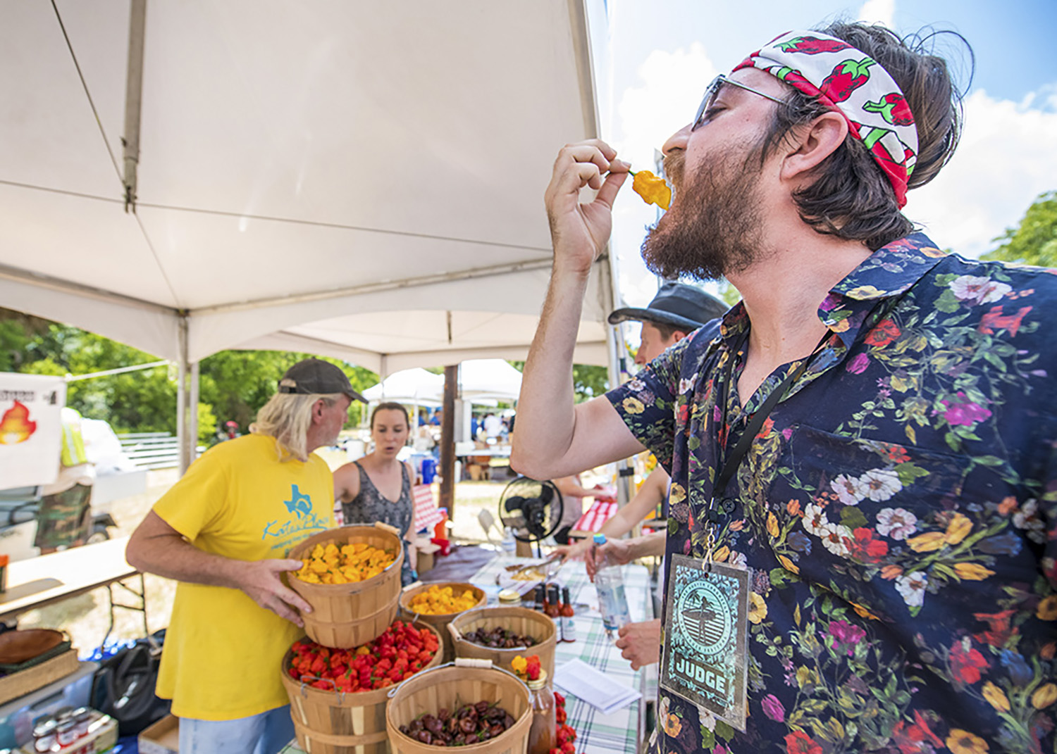 Braving the heat at the Austin Chronicle Hot Sauce Festival. Photo: David Brendan Hall w/ permission by Austin Chronicle - Jason Stout