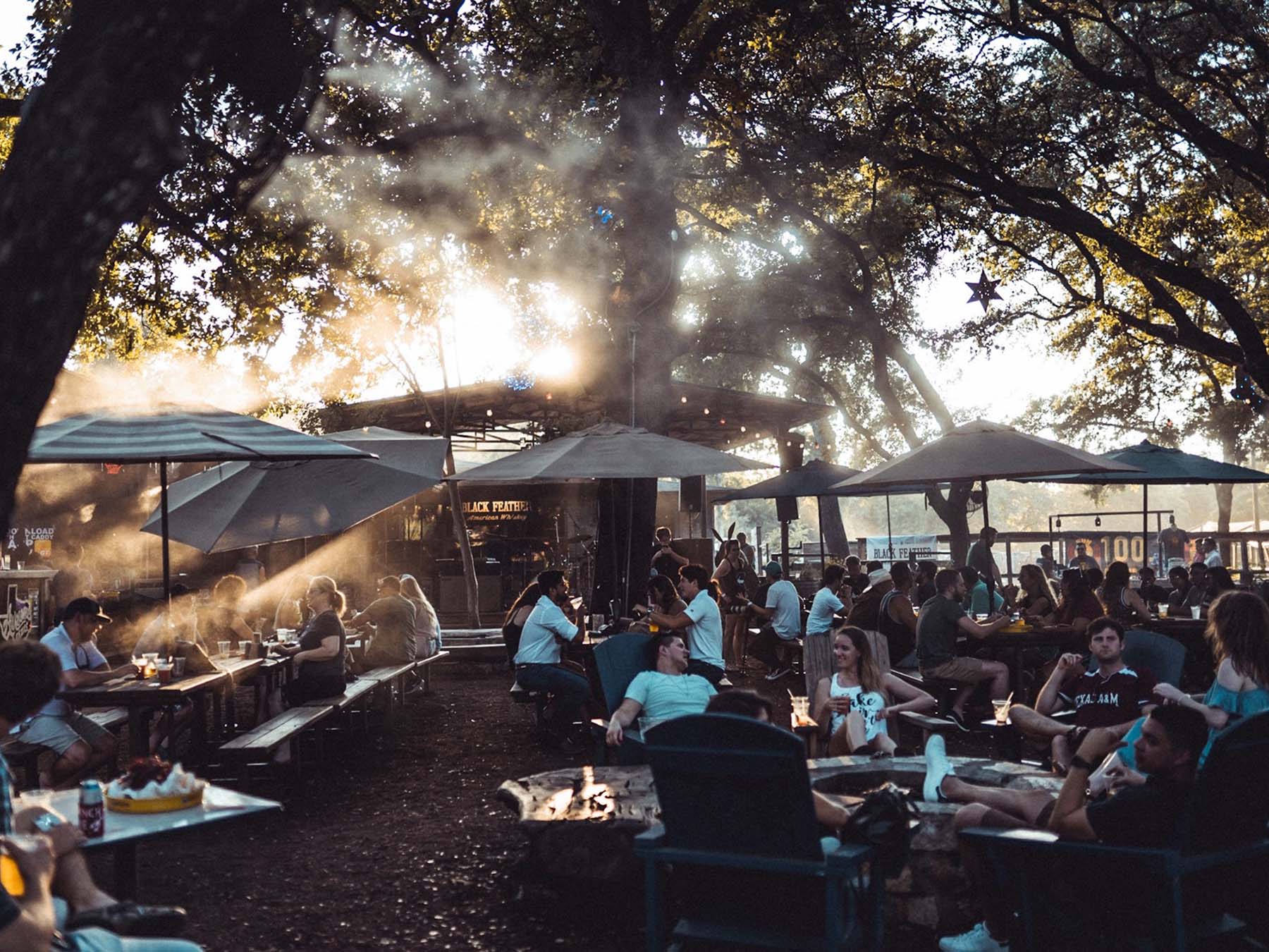 Backyarding at The Moontower Saloon. in South Austin. Photo: Logan Newberg w/ permission by Ravin Alexander - Moontower Saloon.