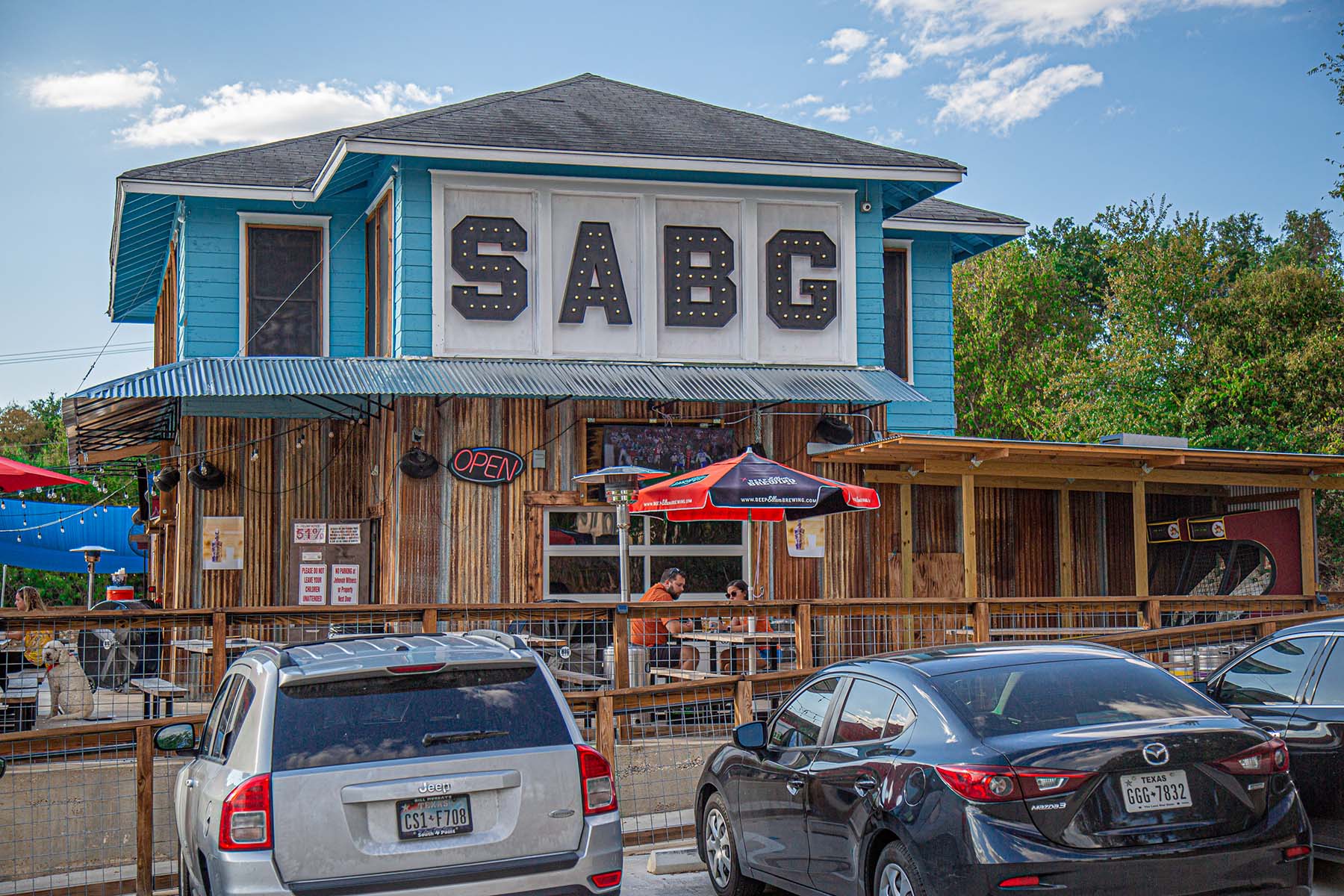 Rustic themed Texas beer garden, featuring 60 draft beers, cocktails, 3000 sq ft deck w/outdoor games, firepits and live music.